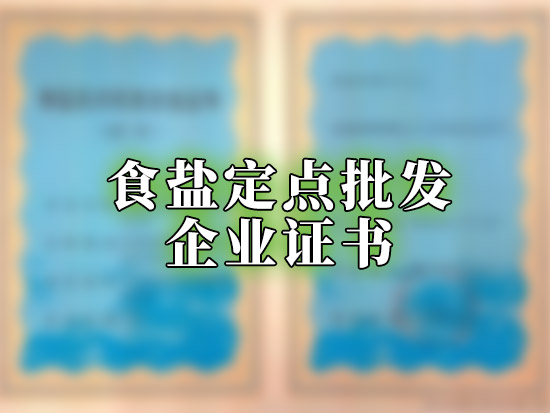 食盐定点批发企业证书
