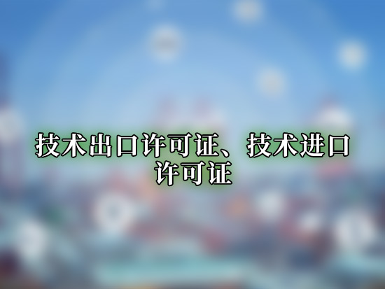 技术出口许可证、技术进口许可证
